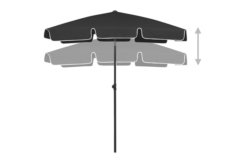 Strandparasoll svart 180x120 cm - Svart - Hagemøbler - Solbeskyttelse - Parasoller