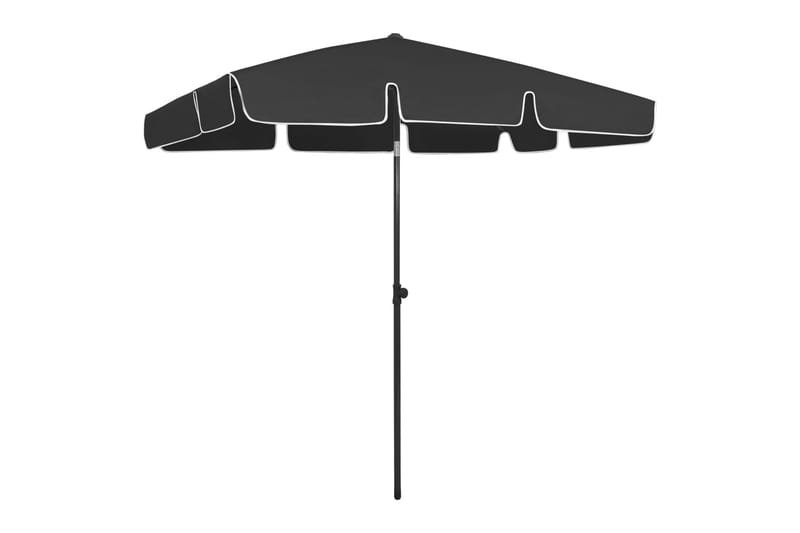 Strandparasoll svart 200x125 cm - Svart - Parasoller