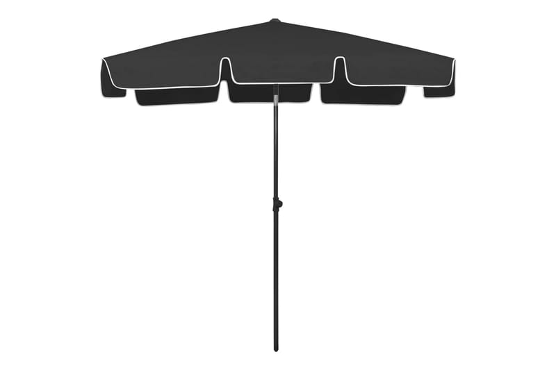 Strandparasoll svart 200x125 cm - Svart - Hagemøbler - Solbeskyttelse - Parasoller
