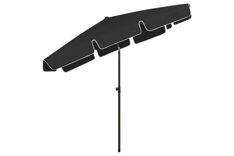 Strandparasoll svart 200x125 cm - Svart - Hagemøbler - Solbeskyttelse - Parasoller