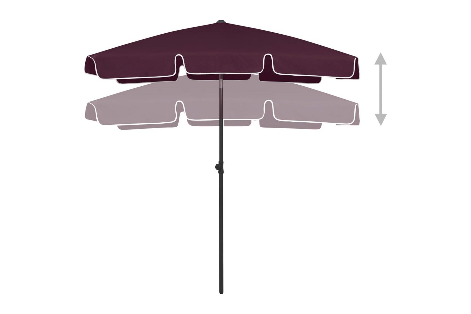 Strandparasoll vinrød 180x120 cm - Rød - Hagemøbler - Solbeskyttelse - Parasoller