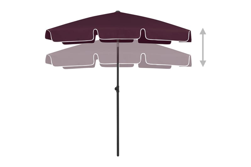 Strandparasoll vinrød 180x120 cm - Rød - Hagemøbler - Solbeskyttelse - Parasoller