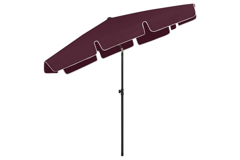 Strandparasoll vinrød 200x125 cm - Rød - Hagemøbler - Solbeskyttelse - Parasoller