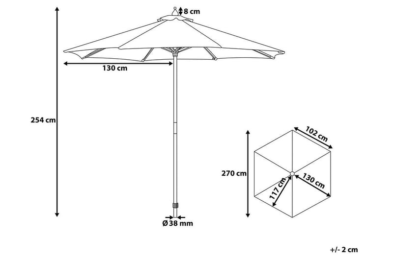 Tuscany Ii Parasoll 254 cm - Grønn - Hagemøbler - Solbeskyttelse - Parasoller