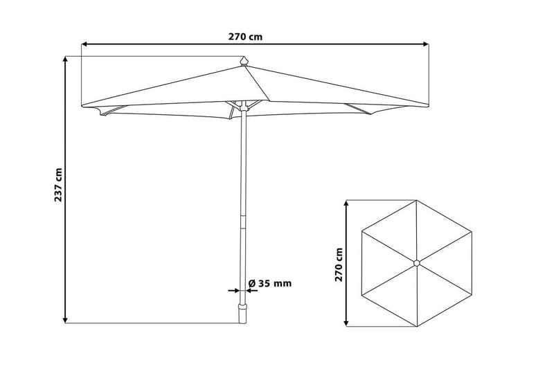 Tuscany Parasoll 237 cm - Beige - Hagemøbler - Solbeskyttelse - Parasoller - Strandparasoll