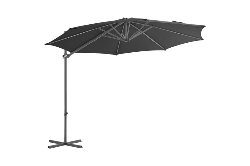 Utendørs parasoll med brbar base antrasitt - Parasoller