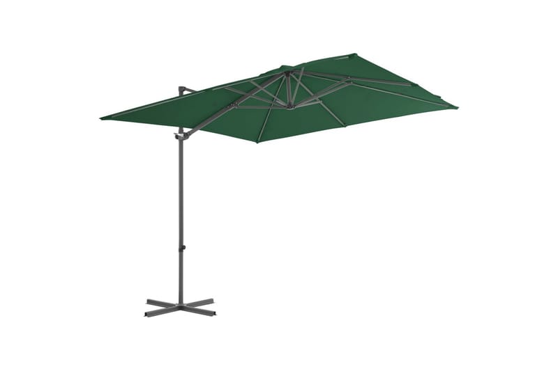 Utendørs parasoll med brbar base grønn - Parasoller