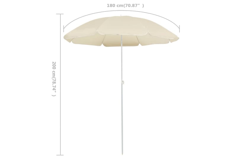 Utendørs parasoll med stålstang sand 180 cm - Hagemøbler - Solbeskyttelse - Parasoller