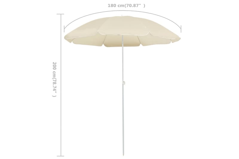 Utendørs parasoll med stålstang sand 180 cm - Parasoller