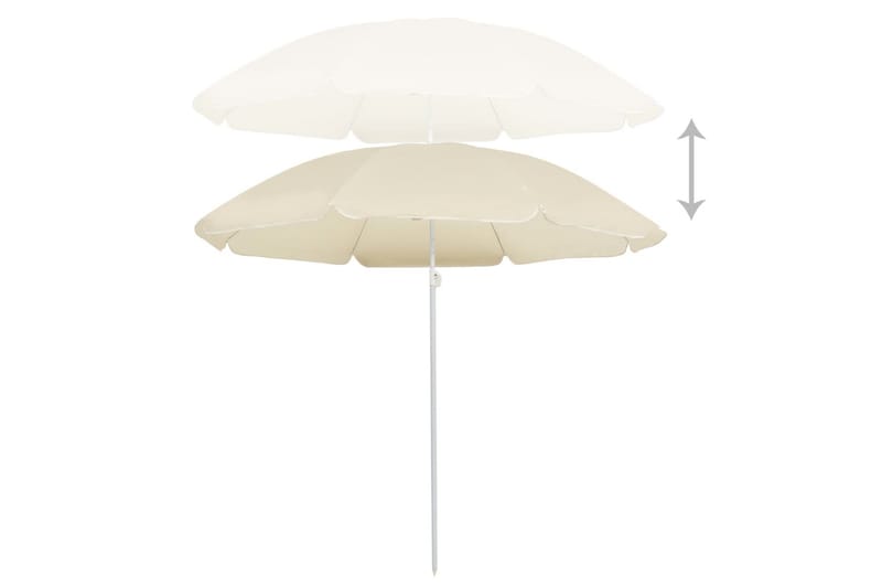 Utendørs parasoll med stålstang sand 180 cm - Hagemøbler - Solbeskyttelse - Parasoller