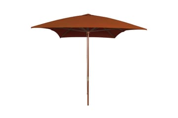Utendørs parasoll med trestang terrakotta 200x300 cm - Brun - Hagemøbler - Solbeskyttelse - Parasoller