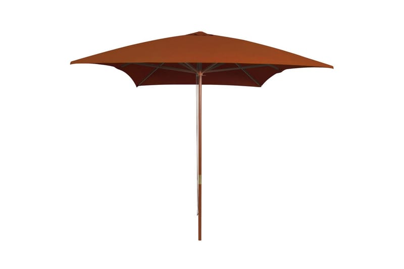 Utendørs parasoll med trestang terrakotta 200x300 cm - Brun - Hagemøbler - Solbeskyttelse - Parasoller