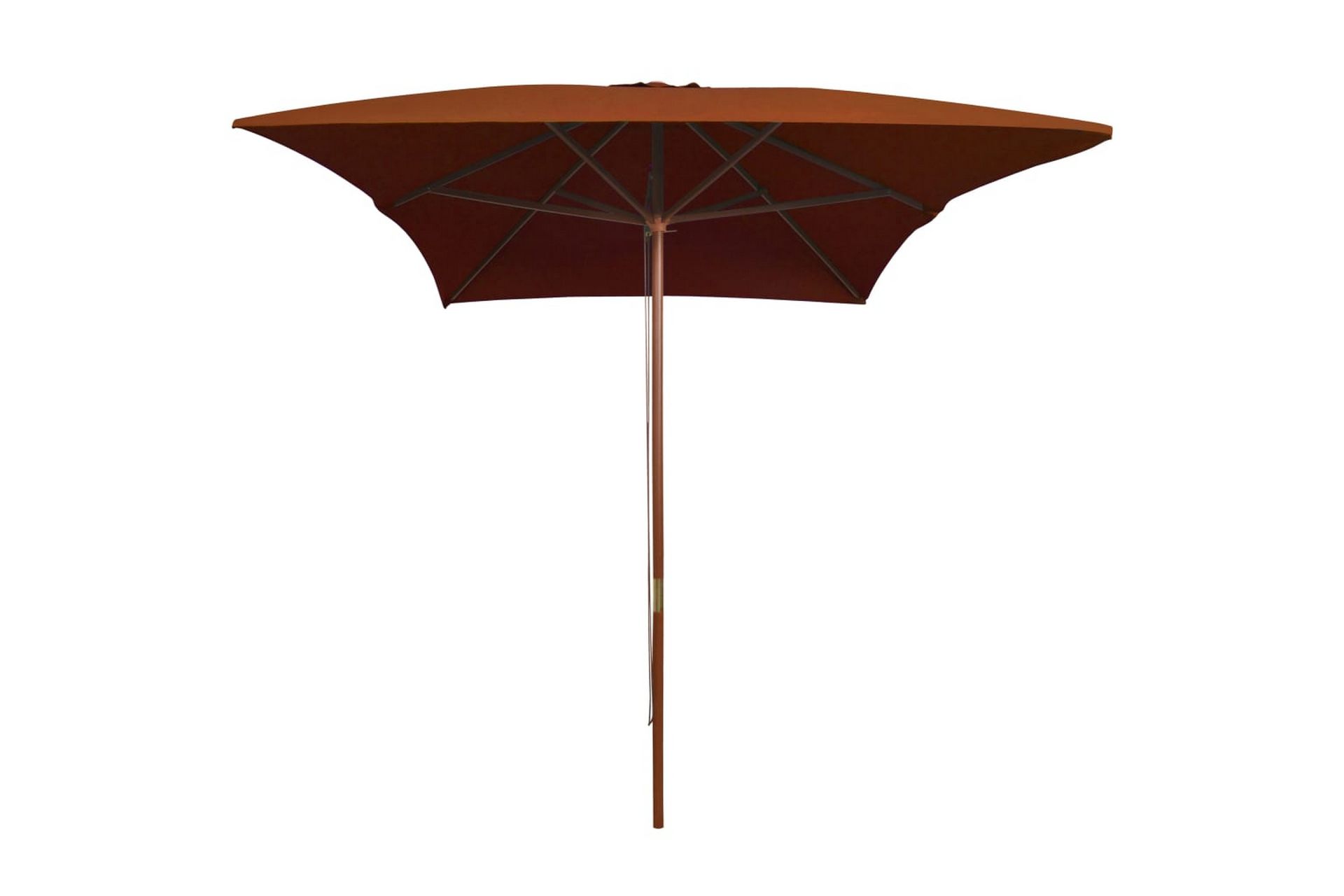 Utendørs parasoll med trestang terrakotta 200x300 cm - Brun - Hagemøbler - Solbeskyttelse - Parasoller
