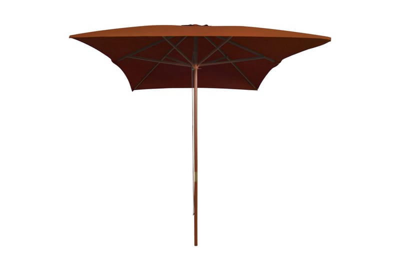 Utendørs parasoll med trestang terrakotta 200x300 cm - Brun - Hagemøbler - Solbeskyttelse - Parasoller