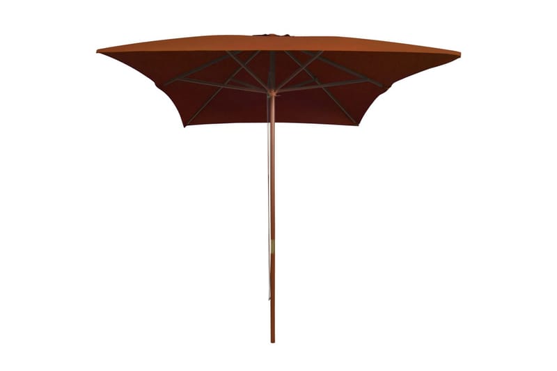 Utendørs parasoll med trestang terrakotta 200x300 cm - Brun - Parasoller