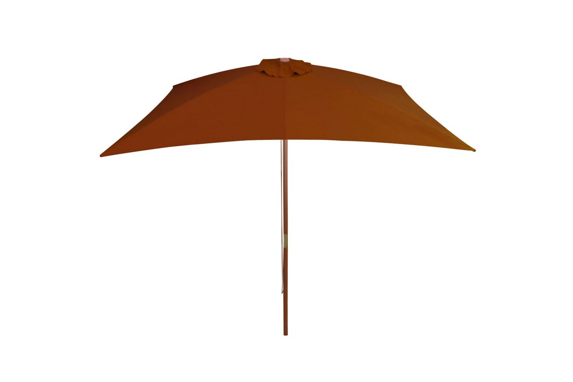 Utendørs parasoll med trestang terrakotta 200x300 cm - Brun - Hagemøbler - Solbeskyttelse - Parasoller