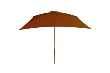 Utendørs parasoll med trestang terrakotta 200x300 cm - Brun - Hagemøbler - Solbeskyttelse - Parasoller
