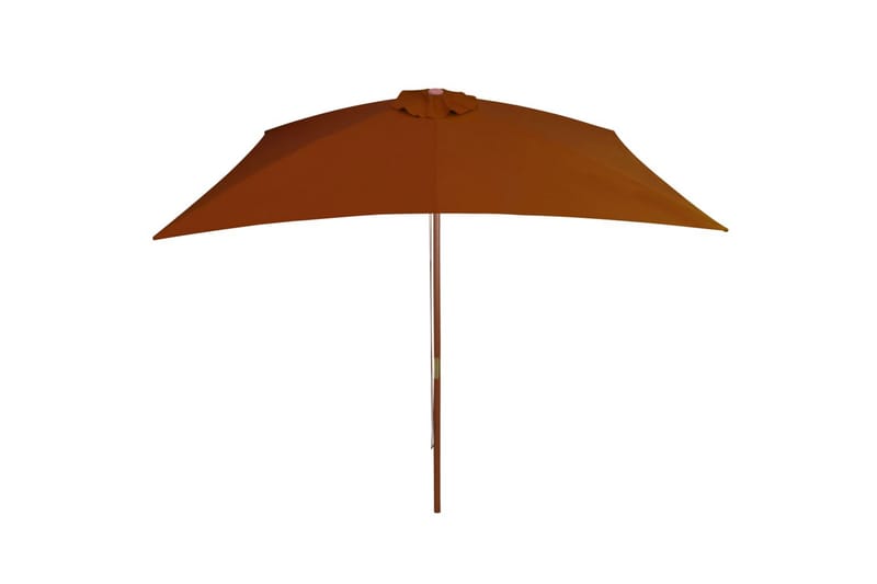 Utendørs parasoll med trestang terrakotta 200x300 cm - Brun - Parasoller