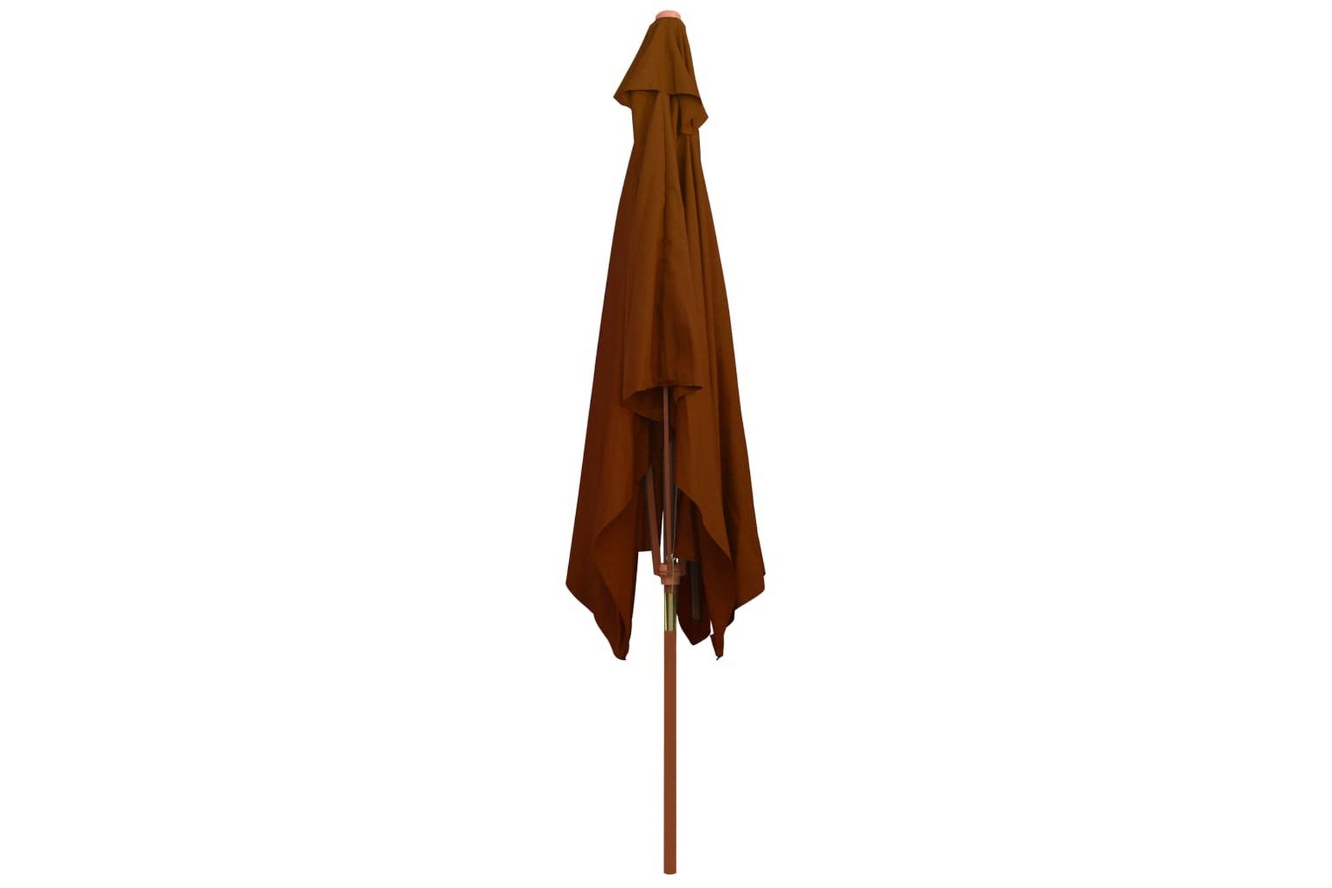 Utendørs parasoll med trestang terrakotta 200x300 cm - Brun - Hagemøbler - Solbeskyttelse - Parasoller