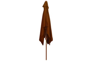 Utendørs parasoll med trestang terrakotta 200x300 cm - Brun - Hagemøbler - Solbeskyttelse - Parasoller
