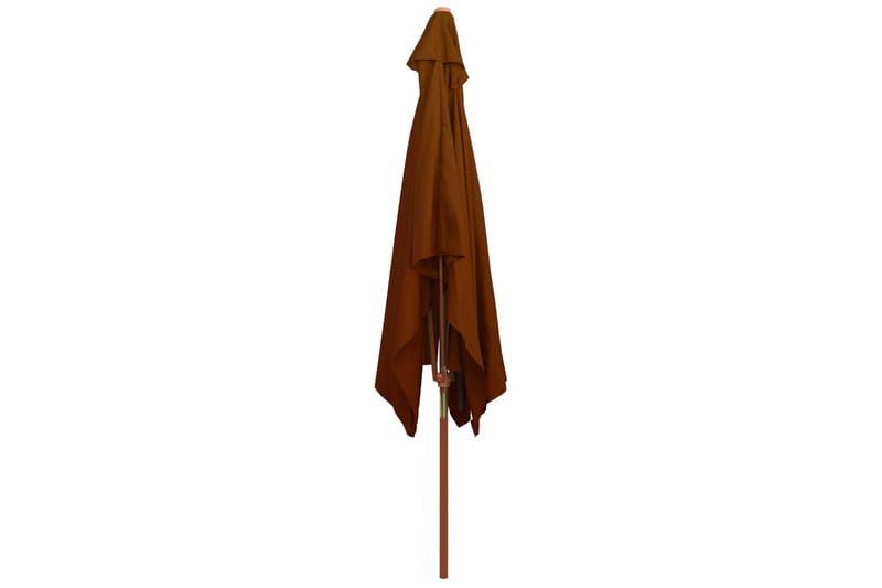 Utendørs parasoll med trestang terrakotta 200x300 cm - Brun - Hagemøbler - Solbeskyttelse - Parasoller