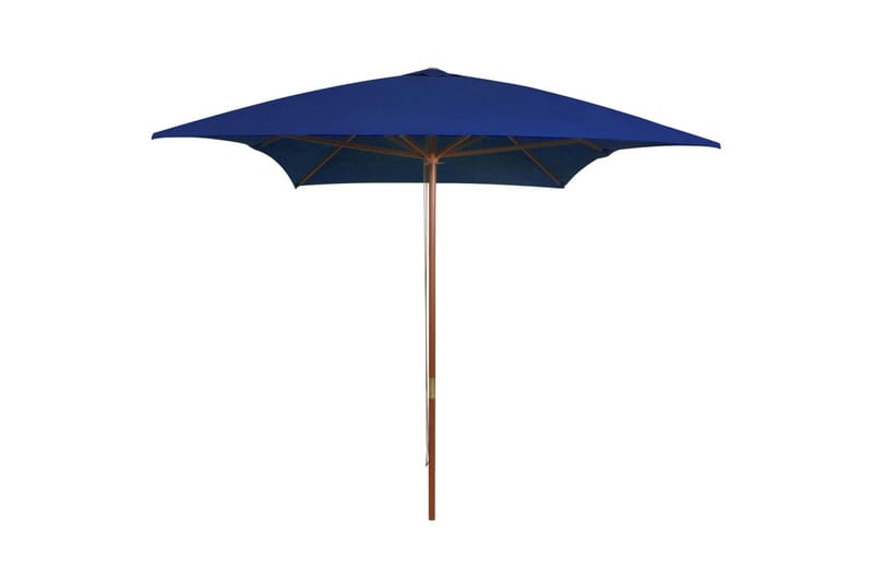 Utendørs parasoll med trestang svart 200x300 cm - Blå - Hagemøbler - Solbeskyttelse - Parasoller