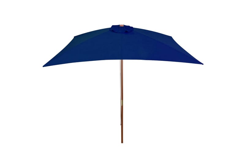 Utendørs parasoll med trestang svart 200x300 cm - Blå - Parasoller