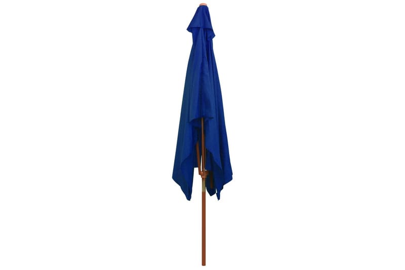 Utendørs parasoll med trestang svart 200x300 cm - Blå - Hagemøbler - Solbeskyttelse - Parasoller