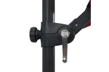 Utendørs parasoll med LED-lys vinrød 250x250 cm - Rød - Hagemøbler - Solbeskyttelse - Parasoller