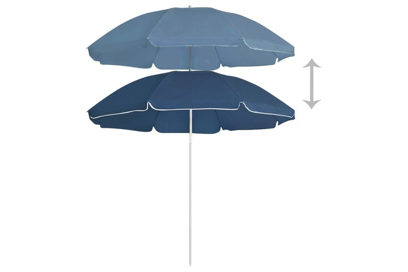 Utendørs parasoll med stålstang blå 180 cm - Blå - Hagemøbler - Solbeskyttelse - Parasoller