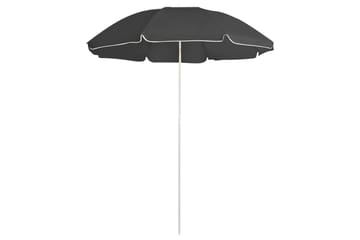 Utendørs parasoll med stålstang antrasitt 180 cm - Antrasittgrå - Hagemøbler - Solbeskyttelse - Parasoller