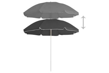 Utendørs parasoll med stålstang antrasitt 180 cm - Antrasittgrå - Hagemøbler - Solbeskyttelse - Parasoller