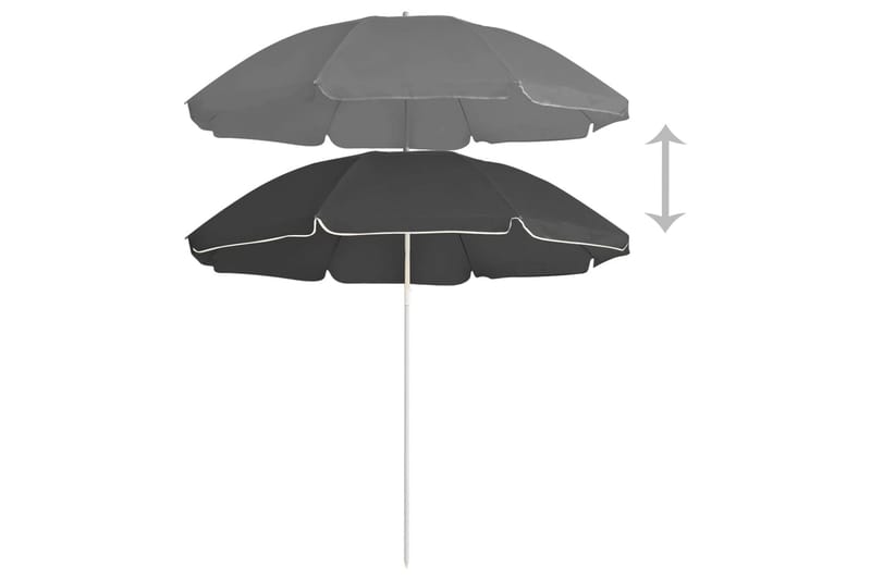 Utendørs parasoll med stålstang antrasitt 180 cm - Antrasittgrå - Hagemøbler - Solbeskyttelse - Parasoller