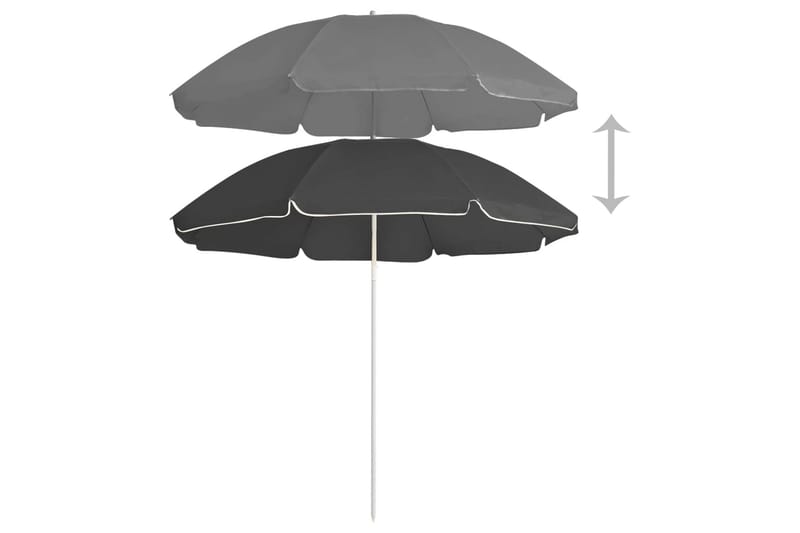 Utendørs parasoll med stålstang antrasitt 180 cm - Antrasittgrå - Parasoller