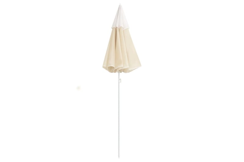 Utendørs parasoll med stålstang sand 180 cm - Beige - Hagemøbler - Solbeskyttelse - Parasoller