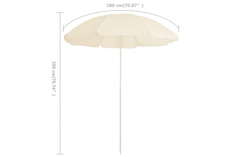 Utendørs parasoll med stålstang sand 180 cm - Beige - Hagemøbler - Solbeskyttelse - Parasoller