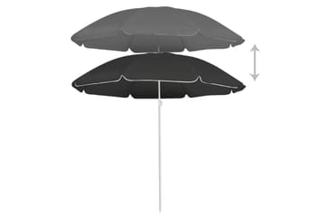 Utendørs parasoll med stålstang antrasitt 180 cm - Antrasittgrå - Hagemøbler - Solbeskyttelse - Parasoller