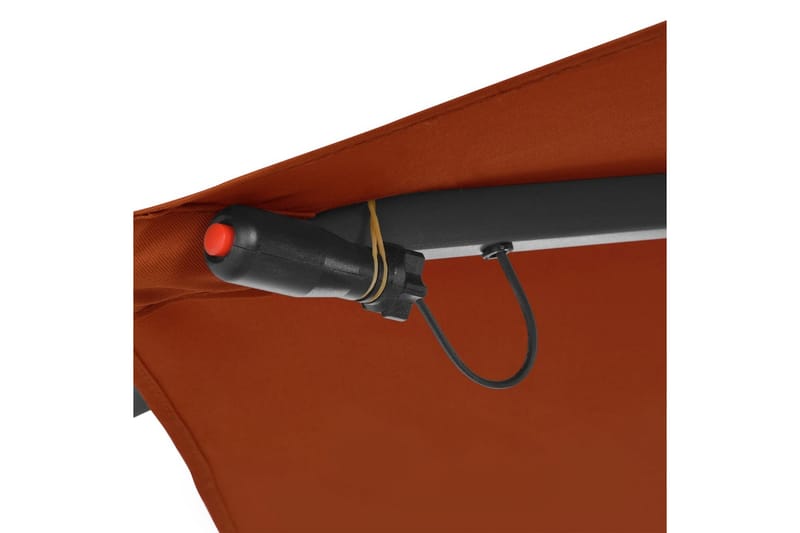 Utendørs parasoll med LED-lys terrakotta 350 cm - Hagemøbler - Solbeskyttelse - Parasoller
