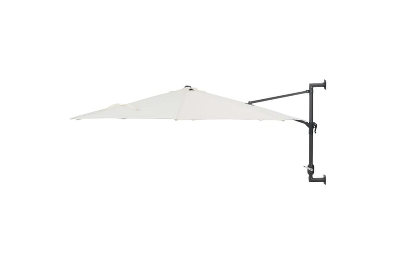 Veggmontert parasoll med stålstang 300 cm sand - Hagemøbler - Solbeskyttelse - Parasoller