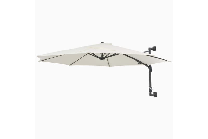 Veggmontert parasoll med stålstang 300 cm sand - Hagemøbler - Solbeskyttelse - Parasoller