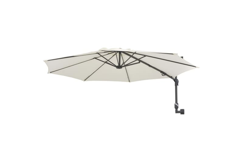 Veggmontert parasoll med stålstang 300 cm sand - Hagemøbler - Solbeskyttelse - Parasoller