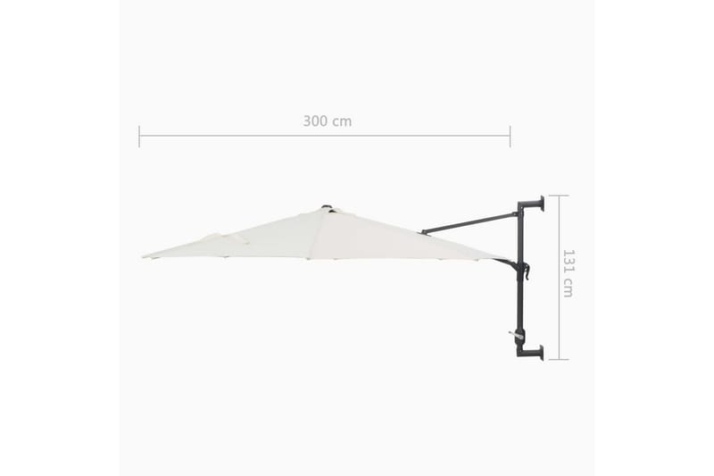 Veggmontert parasoll med stålstang 300 cm sand - Hagemøbler - Solbeskyttelse - Parasoller
