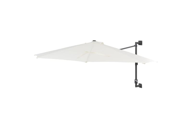 Veggmontert parasoll med stålstang 300 cm sand - Hagemøbler - Solbeskyttelse - Parasoller