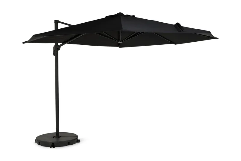 Vienna Lyx Parasoll 3,5 m - Svart - Hagemøbler - Solbeskyttelse - Parasoller - Hengeparasoll