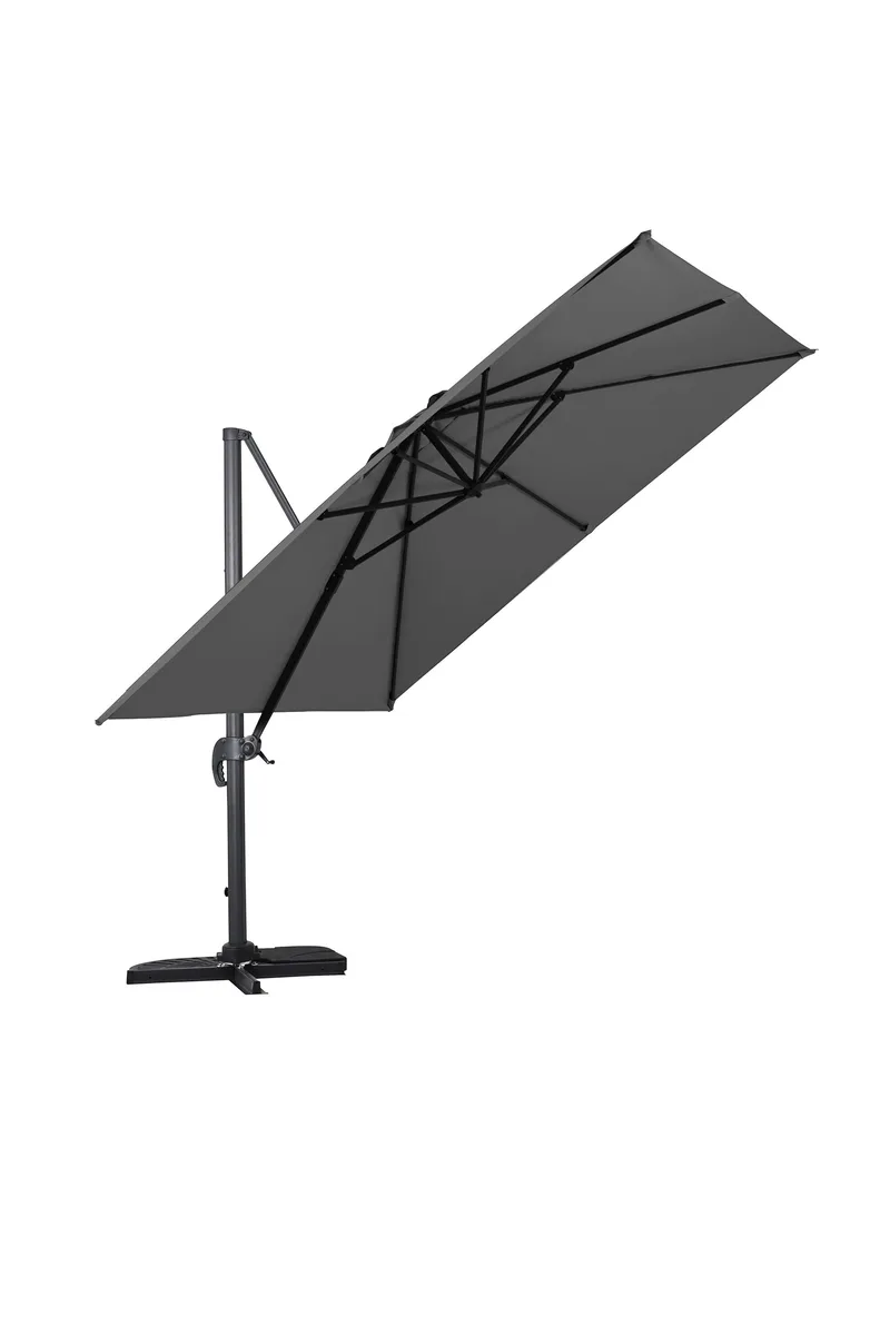 Vienna stort hengeparasoll 3 m i aluminium - Svart - Hagemøbler - Solbeskyttelse - Parasoller - Hengeparasoll