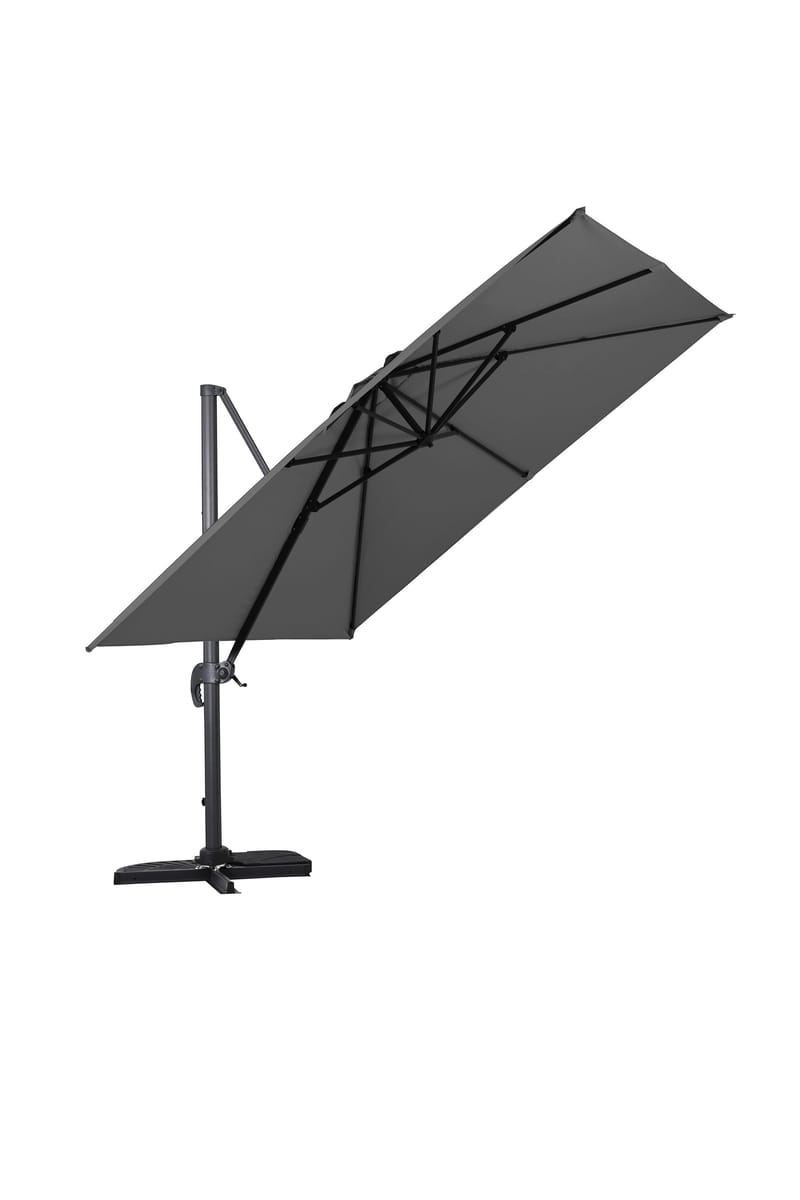 Vienna Parasoll 3 m Rund - Svart - Hagemøbler - Solbeskyttelse - Parasoller - Hengeparasoll