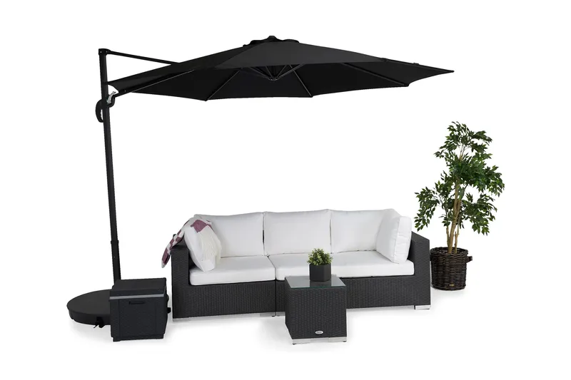 Vienna Parasoll 3 m - Svart - Hagemøbler - Solbeskyttelse - Parasoller - Hengeparasoll