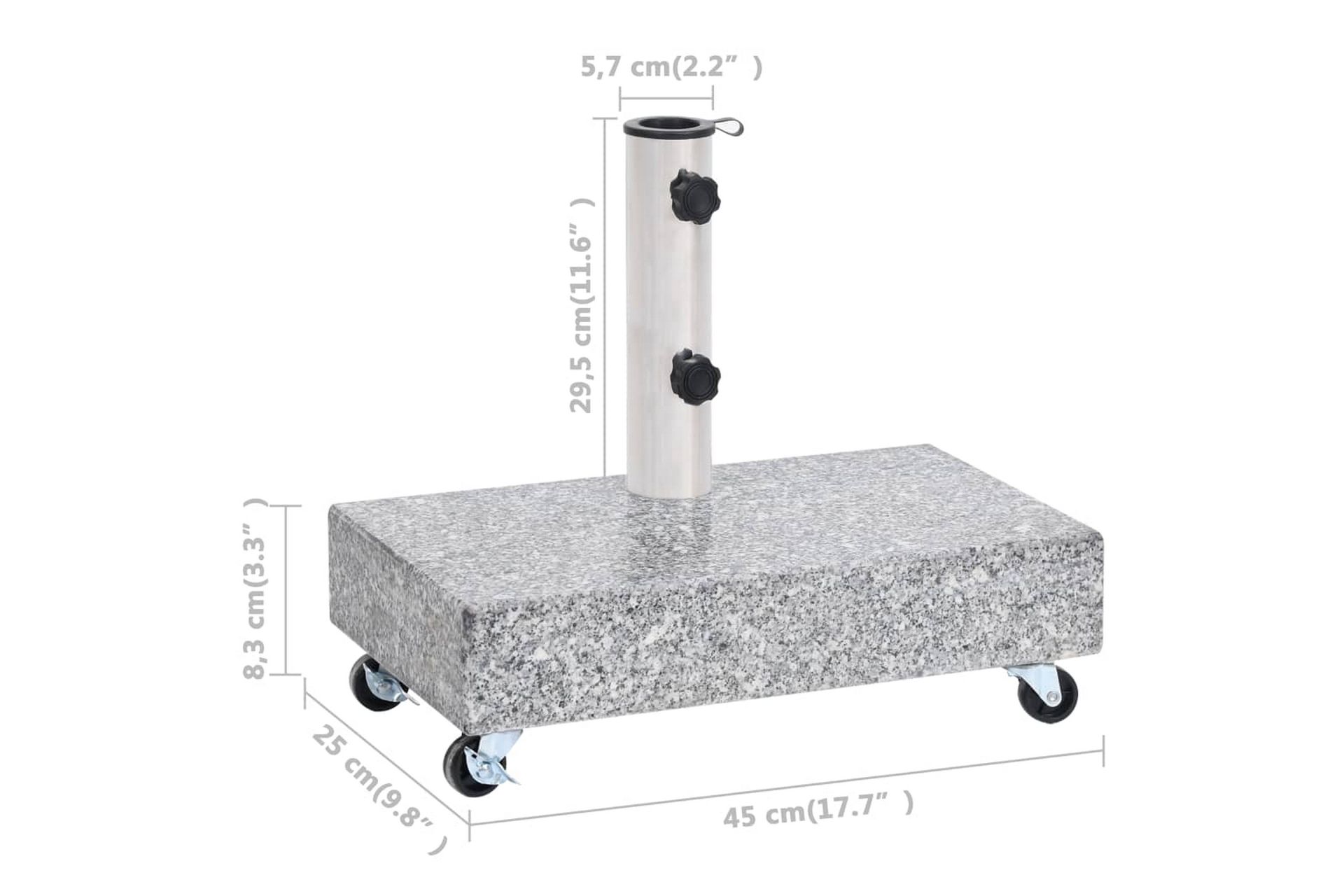 Parasollfot lysegrå 45x25x8,3 cm granitt - Grå - Hagemøbler - Solbeskyttelse - Parasoller