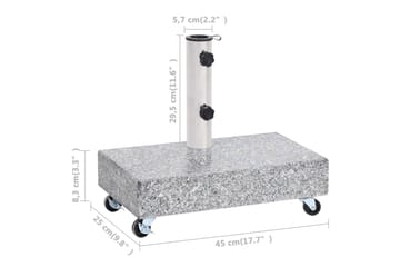 Parasollfot lysegrå 45x25x8,3 cm granitt - Grå - Hagemøbler - Solbeskyttelse - Parasoller
