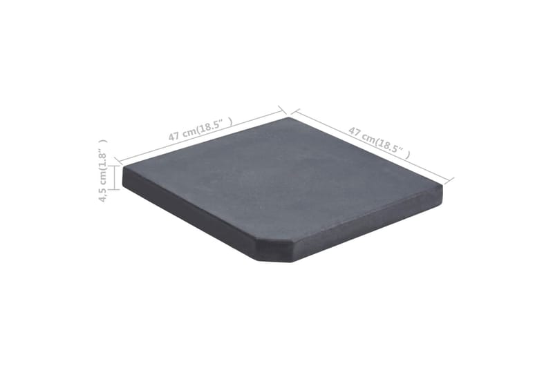 Parasollfot svart 47x47x4,5 cm granitt - Svart - Parasoller